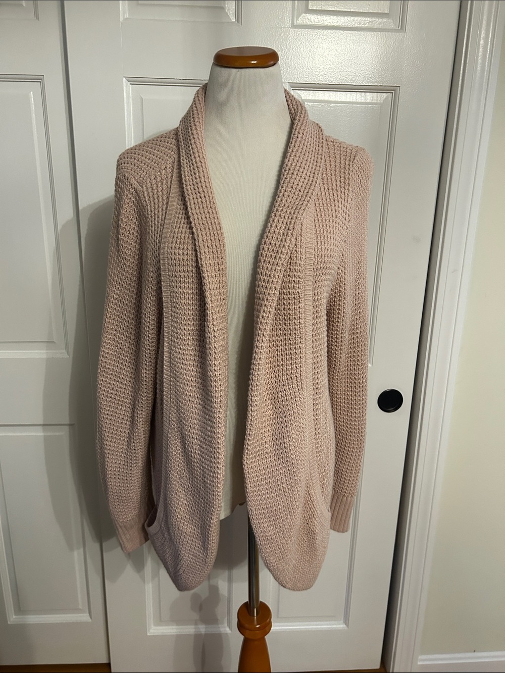 Market & Spruce Open-Front Knit Cardigan in Blush